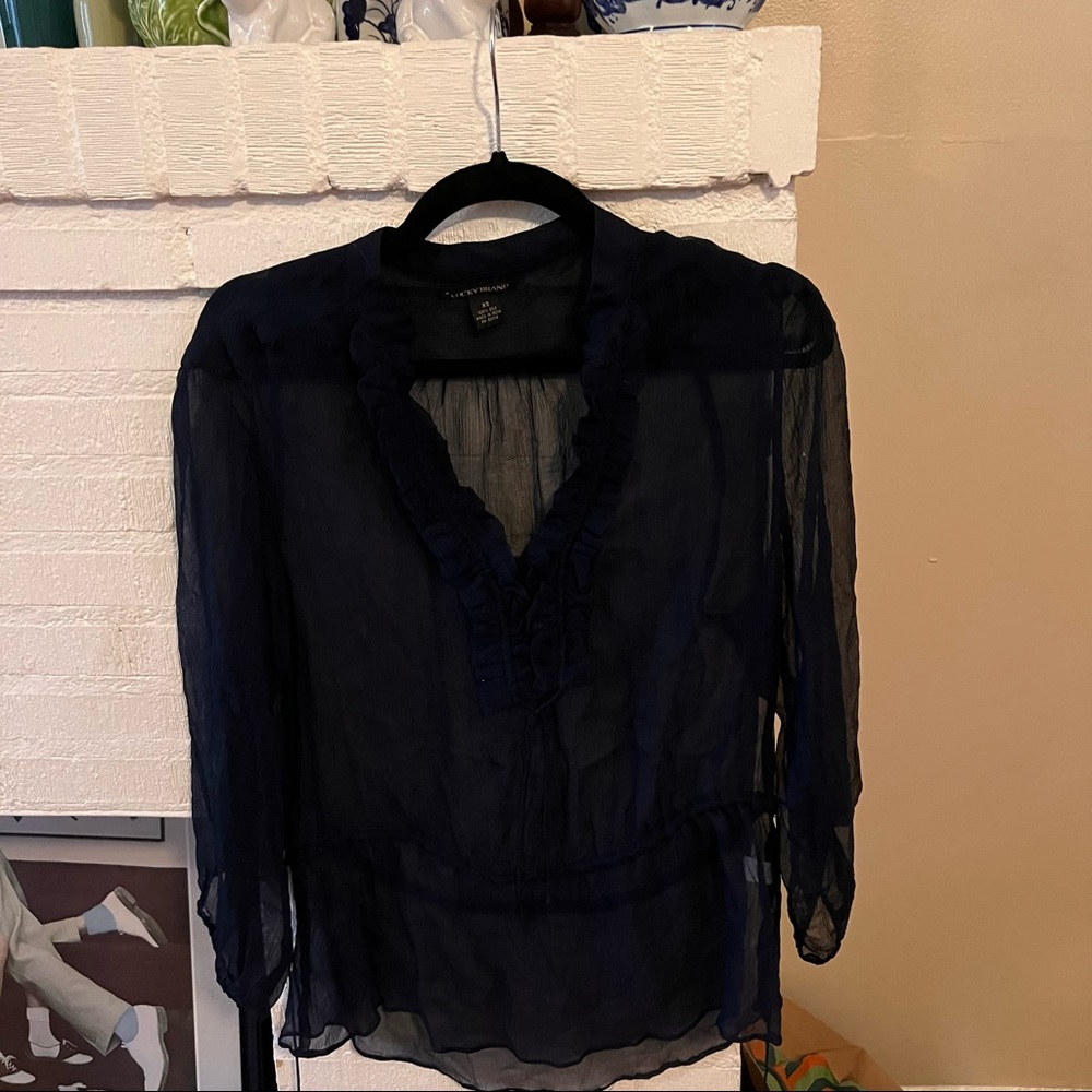 Lucky Brand Sheer Chiffon Blouse